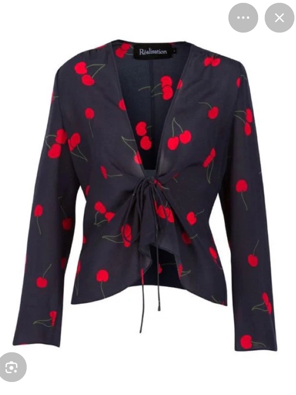 Realisation Par Bianca Top Cherry Tie Front Top